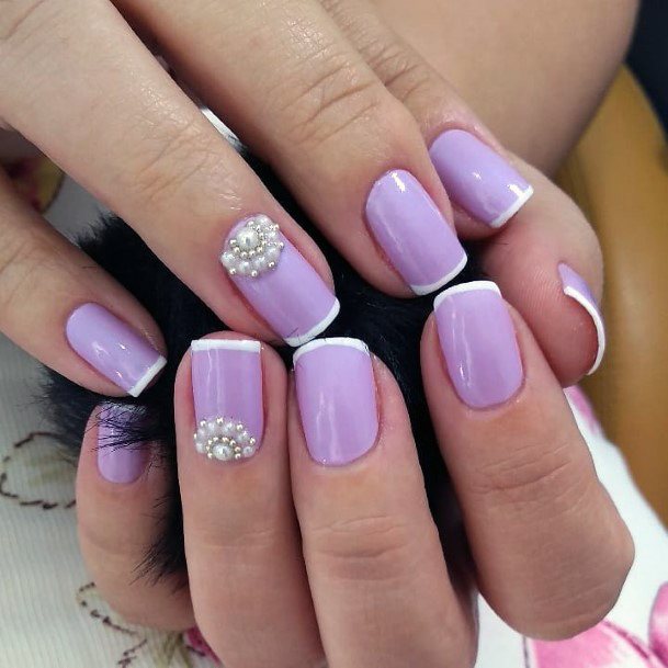 Calm Lavendar French Mani Charming Nails Women