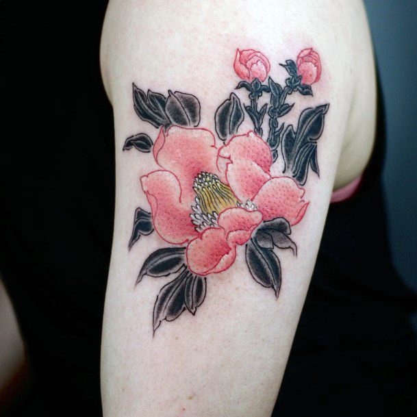 Camellia Womens Tattoo Ideas