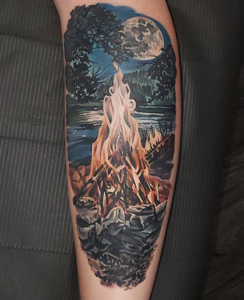 Campfire Womens Tattoo Designs