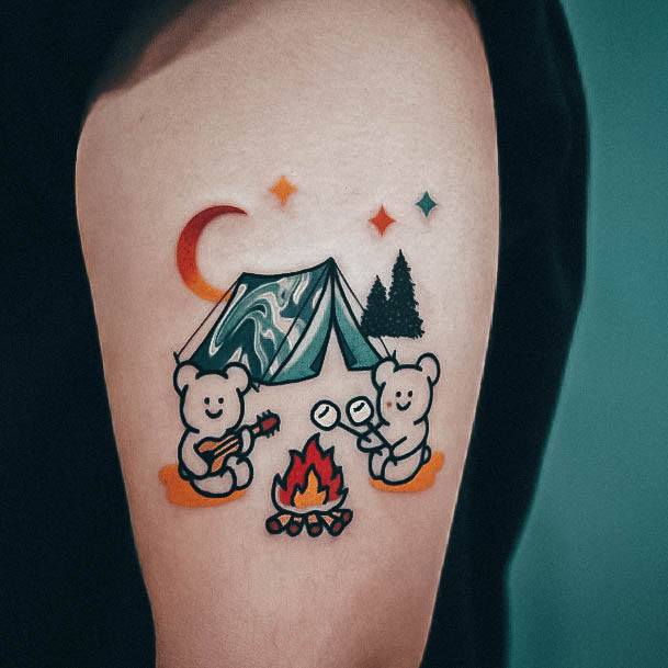 Camping Tattoo Design Inspiration For Women