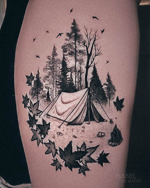 Camping Tattoo Feminine Designs