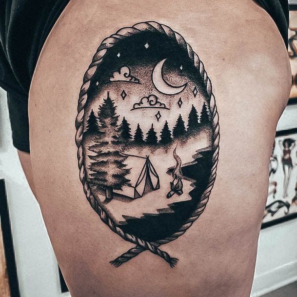 Camping Womens Tattoo Designs