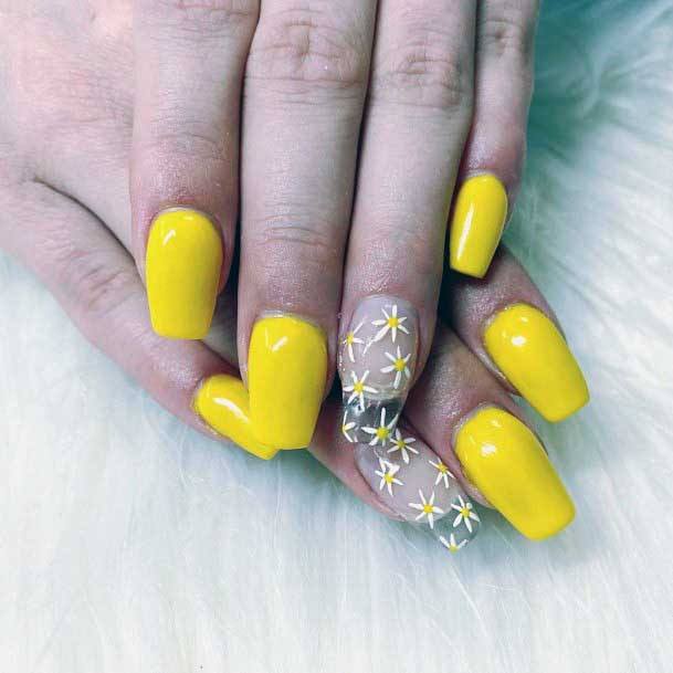 Canary Yellow Nails Women