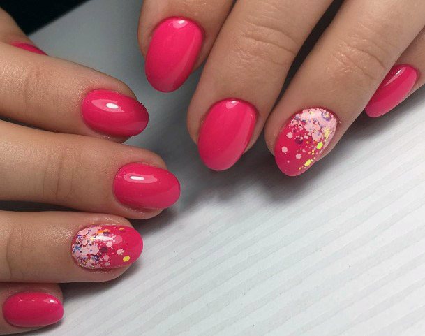 Candied Hot Pink Smooth Nails