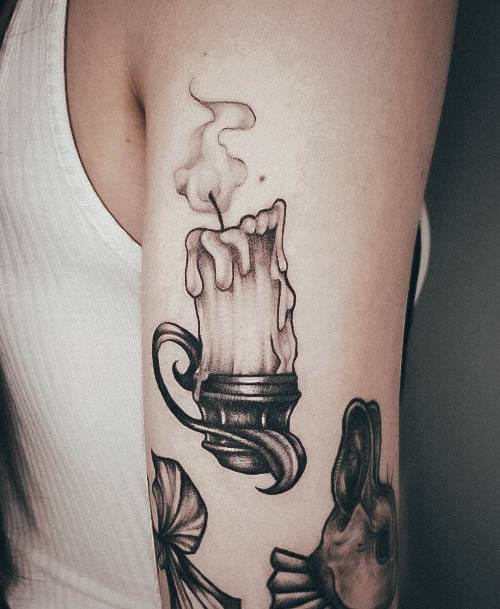 Candle Female Tattoo Designs