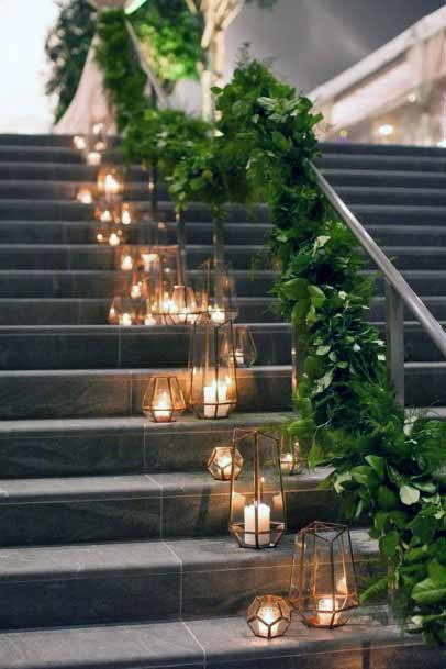 Candle Lanterns Church Stairs Wedding Decorations