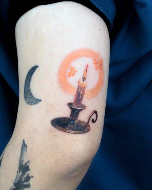 Candle Tattoo Feminine Designs