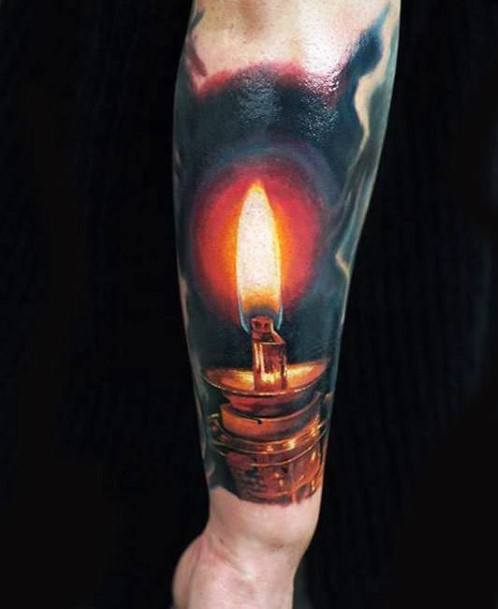 Candle Tattoo For Ladies