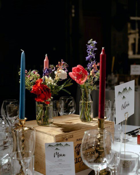 Candles And May Wedding Flowers