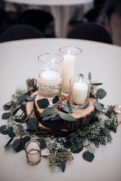 Candles And Rustic Wedding Flowers