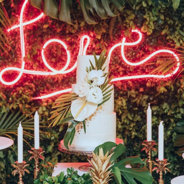 Candles And Tropical Wedding Flowers