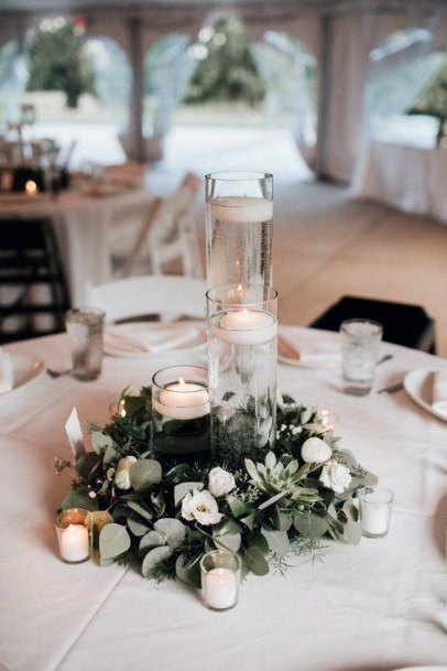 Candles On Table Simple Wedding Decorations