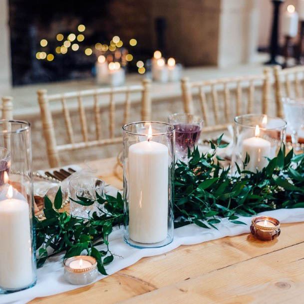 Candles Winter Wedding Flowers