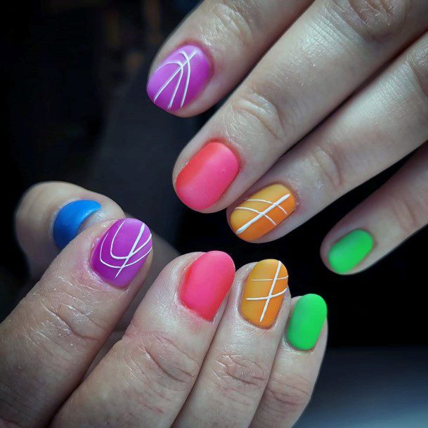 Candy Colored Matte Nails