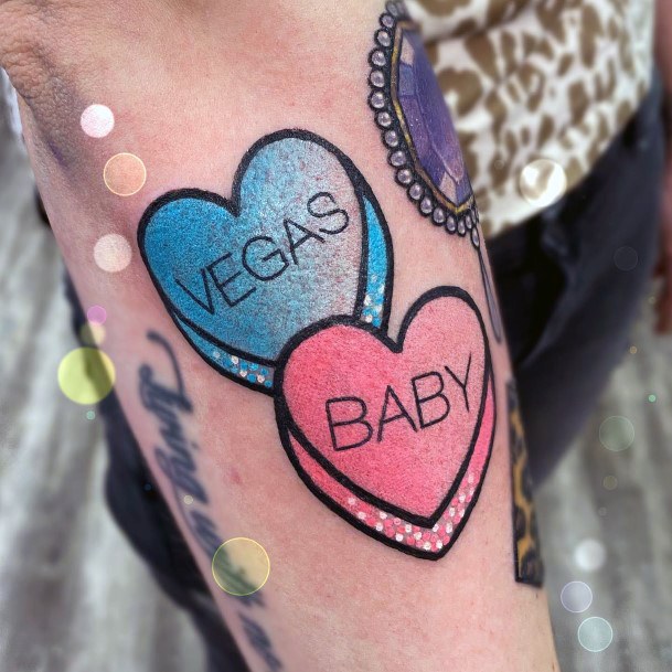 Candy Heart Tattoo Design Inspiration For Women