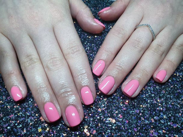 Candy Pink Polished Squoval Nail