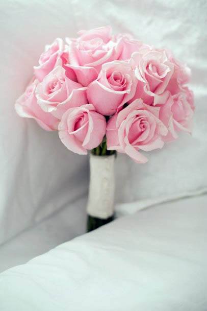 Candy Pink Rose Wedding Bouquet