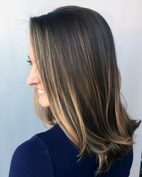 Caramel Balayage Women Straight Hair