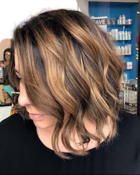 Caramel Curls For Short Hair Women For Spring