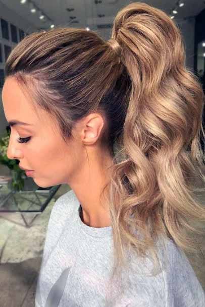 Caramelized High Pony Hairstyle For Women
