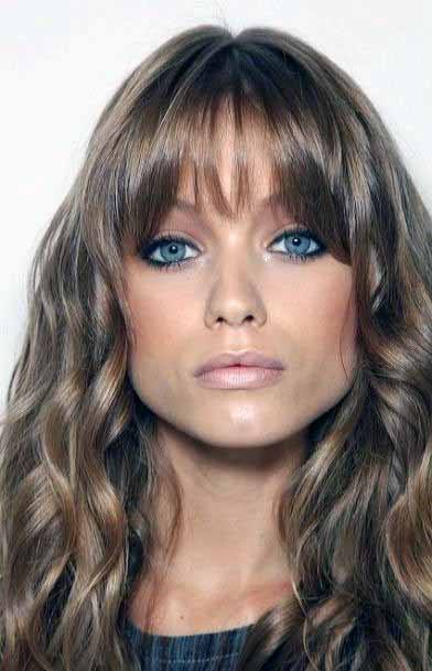 Caramelized Ringlets With Bangs Women