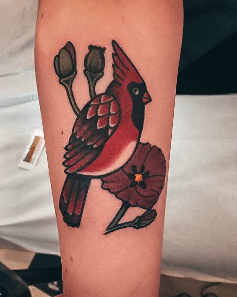 Cardinal Tattoo Feminine Designs