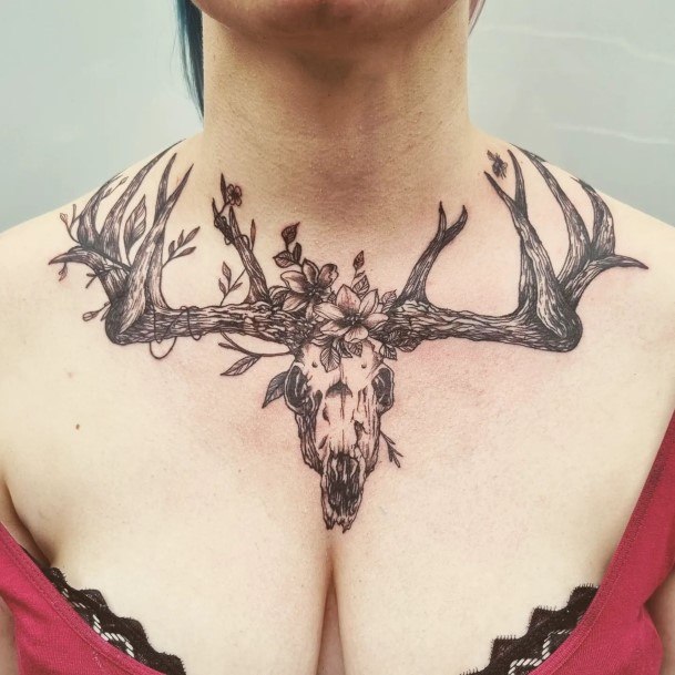 Caribou Reindeer Girls Tattoo Ideas