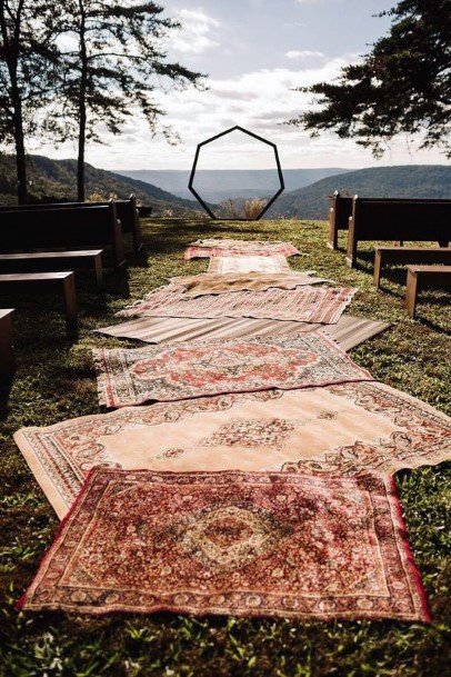 Carpeted Boho Wedding Decor