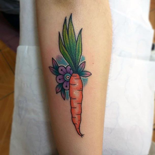 Carrot Vegatable Themed Womens Tattoos