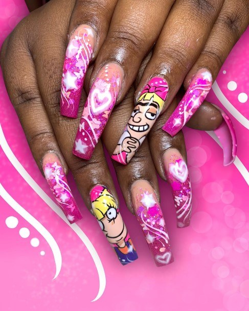 Cartoon Womens Feminine Cartoon Nails