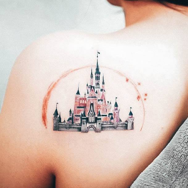 Castle Disney Tattoos For Women Shoulder Blade