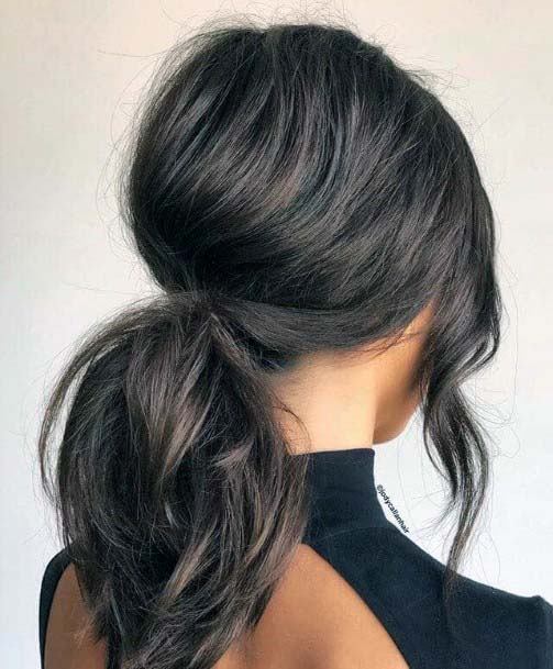 Casual Pouffed Pony Hairstyle For Women