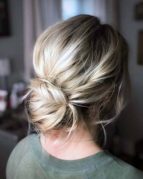 Casual Silver Toned Bun Hairstyle For Women