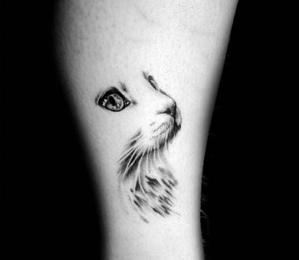 Cat Black Pencil Drawing Tattoo For Women Art