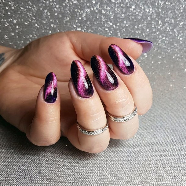 Top 50 Best Cat Eye Nails For Women Sparkly Sexy Design Ideas 4687