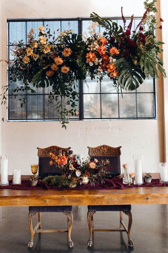 Ceiling Decor September Wedding Flowers