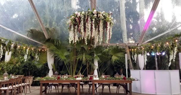 Ceiling Decor Tropical Wedding Flowers