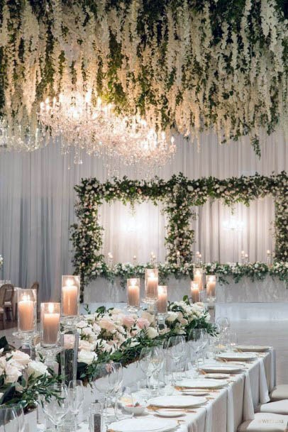 Ceiling White Wedding Flowers