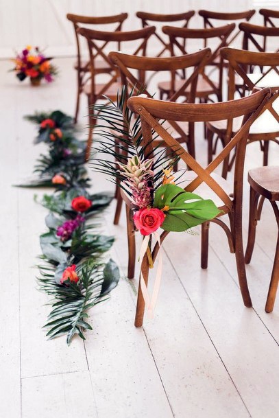 Chair Decor Hawaiian Wedding Flowers