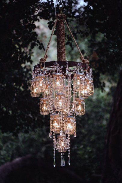 Chandelier Mason Jar Hanging Wedding Decorations