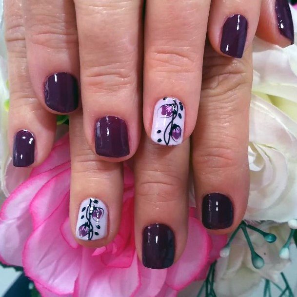 Charming Amethyst Blossom Art On Nail Women