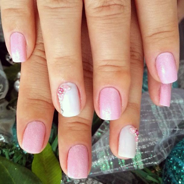 Charming Baby Pink And White Nails For Women