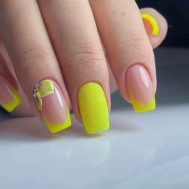 Charming Bright Neon Yellow For Women Nail Art