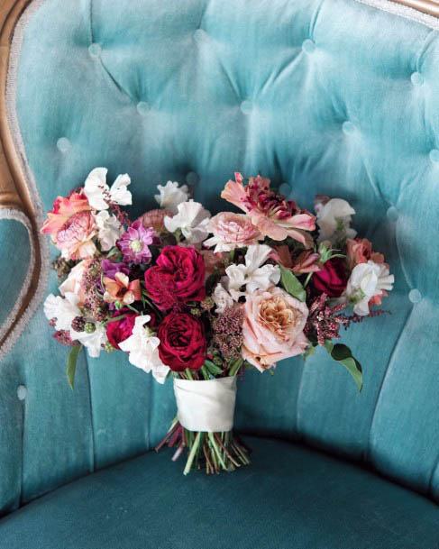 Charming Bunch Of Red And White Flowers