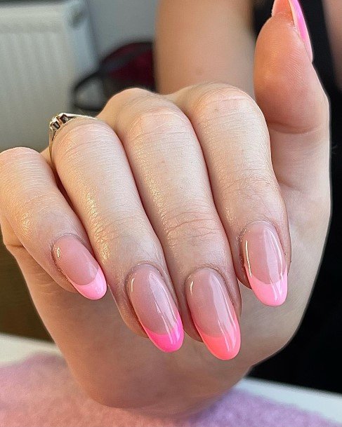 Charming Nails For Women Almond French