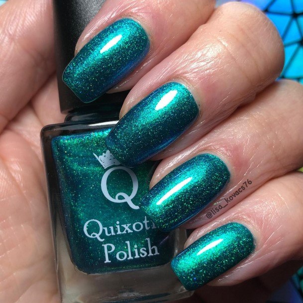 Charming Nails For Women Blue And Green