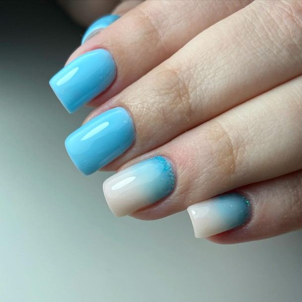 Charming Nails For Women Blue Ombre