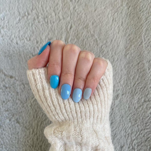 Charming Nails For Women Blue Short