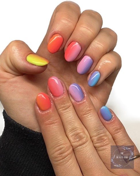 Charming Nails For Women Bright Ombre