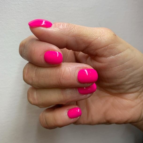 Charming Nails For Women Bright Pink